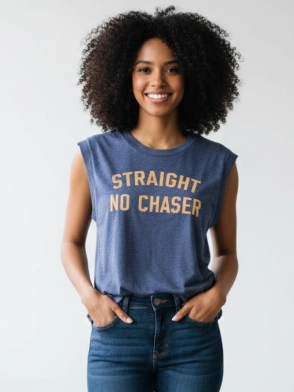 Chaser "Straight No Chaser" Graphic Muscle Tee Tank Top Size Small NWT